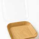 Air Fryer Paper Liners Square 100PCS  Non-Stick, Grease-Resistant, Food Grade Parchment Paper for Air Fryers, Ovens & Microwaves, Heat Resistant up to 450F