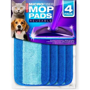 Reusable Mop Pads Compatible with Swiffer WetJet (4 Pack) - Microfiber Mop Refill for Wet Mopping Cloths - Hardwood Floor Cleaning Spray Pads are Reusable Replacements (Blue (Wet/Dry)