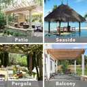 Easy-Going Outdoor Patio Curtains Detachable Tab Top Windproof Weatherproof Curtain for Cabana, Porch, Pergola and Gazebo, Tab Bottom Drape, 2 Panels, 110W x 120L inch, Sky Blue