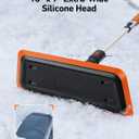 AstroAI 47.2 Inch 2-in-1 Snow Brush for Car Snow Broom and Detachable Ice Scraper with Non-Abrasive Silicone Head for Cars, Trucks, SUVsOrange-Black