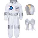 Irtysh Kids Astronaut Costume Flight Jumpsuit Halloween Cosplay Costume With Helmet Gloves Role Play Costume Set, Small