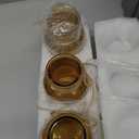 3 Pack Mason Jar Vases for Centerpieces, Amber Glass Flower Vase