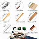 Sushi Making Kit for Beginners, All in One Sushi Maker Set with Sushi Mats Bamboo Roller, Sushi Bazooka, Chopsticks, Paddle, Spreader, Sushi Knife, Chopsticks Holder, TIMDAM Sushi Kit for Home