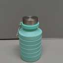 Nefeeko Collapsible Water Bottle, Reuseable BPA Free Silicone Foldable Water Bottles for Travel Gym Camping Hiking, Portable Leak Proof Sports Water Bottle with Carabiner (Mint Green-27oz)