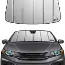 Pigenius Windshield Sunshade for Honda Civic Sedan 2012-2015, Premium Grey Leather Finish