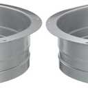 YOKIVE 2 Pcs Duct Connector Flange, Galvanized Iron Straight Pipe Exhaust Hose Flange Connect Air Duct, Great for Ventilation System (Grey, 8-Inch)