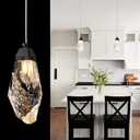 Black Crystal Pendant Light with Prism Crystals and LED Enhance Kitchen Island, Bathroom, Bedroom, and Bar Ambiance