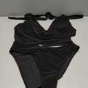 SUUKSESS Women Sexy Two Piece Bikini Set Halter Cowl Neck Bathing Suit (Black, L)