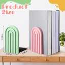 Harloon 4 Pcs Boho Arch Wooden Bookends, Decorative Rainbow Book Stoppers with Non-Slip Metal Base, 5x3x4 Inches, Cute Shelf Decor for Heavy Books, Home Office Study Desk Organizer(Pastel Color)
