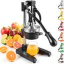 CO-Z Manual Citrus Juicer, Commercial Grade Cast Iron Orange Juicer, Professional Heavy Duty Juice Press with Removable Strainer, Manual Juice Extractor for Orange Lemon Pomegranate Citrus, Black