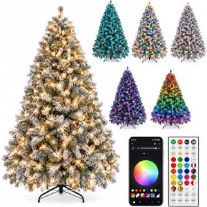 Dazzle Bright 6 FT Smart RGB Pre-Lit Christmas Tree with Remote & APP