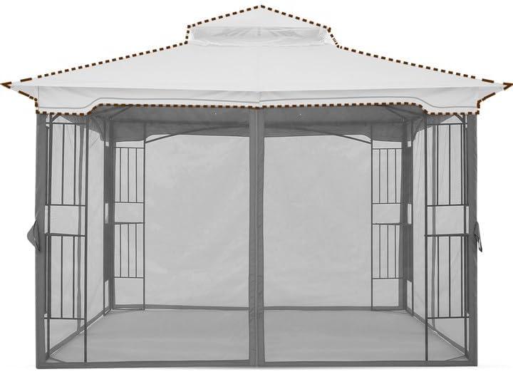 MASTERCANOPY Patio Gazebo Mosquito Netting Screen Walls (10x12, Grey)