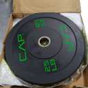 CAP Barbell 25 lb Bumper Plate (Set of 2) – High-Density Rubber Weight Plates with Steel Hub for Olympic Barbells