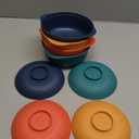 4pcs Unbreakable Cereal Bowls- Microwave & Dishwasher Safe BPA-Free Plastic Striped Pot Bowls for Family, Kids, Camping - Non-Slip, Eco Wheat Straw Soup Bowls (40oz)