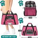 PetAmi Airline Approved Pet Carrier for Cats & Small Dogs, Soft Sided TSA Travel Carrier Bag Sherpa Bed, Breathable Mesh Ventilation, Collapsible Bowl, Fit Under Seat, Up to 18 lbs, Large Heather Pink
