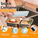 2 Pack Stainless Steel Snack Containers, Grab and Go Snack Containers Reusable, Double Compartment Food Storage Containers with Lids, Outdoor Camping and Daily Use (Double Compartment)