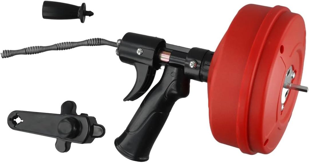 35FT Drain Auger Dual-purpose Mode Drain Snake Tool,Professinal Plumbing Snake Dual-Purpose Mode Drain Snake Tool