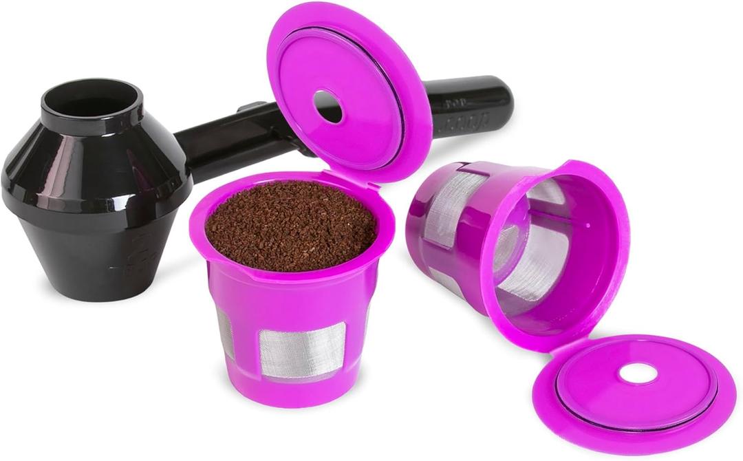 Cafe Fill Value Pack by Perfect Pod - 1-Stream Reusable K Cup Coffee Pod Filters & Scoop, Compatible with Keurig K-Duo, K-Mini, 1.0, 2.0, K-Series and Select Single Cup Coffee Makers
