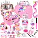 GIFTINBOX Kids Makeup Kit for Girl Toys, Washable Girls Makeup Kit for Kids with Unicorn Bag, Make Up for Toddler Princess Toys Christmas Birthday Gifts for Girls Age 3-12