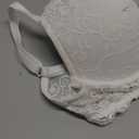 Deyllo Womens Push Up Lace Bra Comfort Padded Underwire Bra Lift Up Add One Cup (38DD, White)