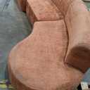 Merax 140" Curved Polyester Sectional Sofa Set, 7 Seat Modern Cloud Couch with Chaise Lounge,3 Pillows, Fully Assembled for Living Room, Orange