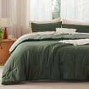 Bedsure King Comforter Set, Dark Olive Green Soft Prewashed Bedding for All Seasons, 3 Pieces GentleSoft Bed Set, 1 Lightweight Comforter (104"x90") and 2 Pillowcases (20"x36")