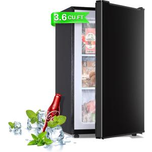 Maine Mini Upright freezer, 3.6 Cubic Feet, Single Door Compact Freezer with Reversible Stainless Steel Door, 3-Speed Temperature Adjustment Small freezer for Home/Dorms