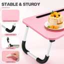 Handepo 2 Pcs Pink Foldable Lap Desk, Laptop Table for Bed Student