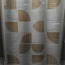 Neutral Beige Half Moon Wall Art, Mid Century Hand Painted Geometric Oil Painting, Framed Textured Line Artwork for Living Room Bedroom Office 32x40 Inch (3240)