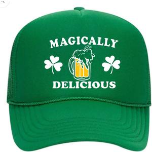 ThatsRad Let's Get Shamrocked Irish Drinking Mesh Trucker Hat Cap Snapback St. Patricks Day Green (Medium-X-Large)