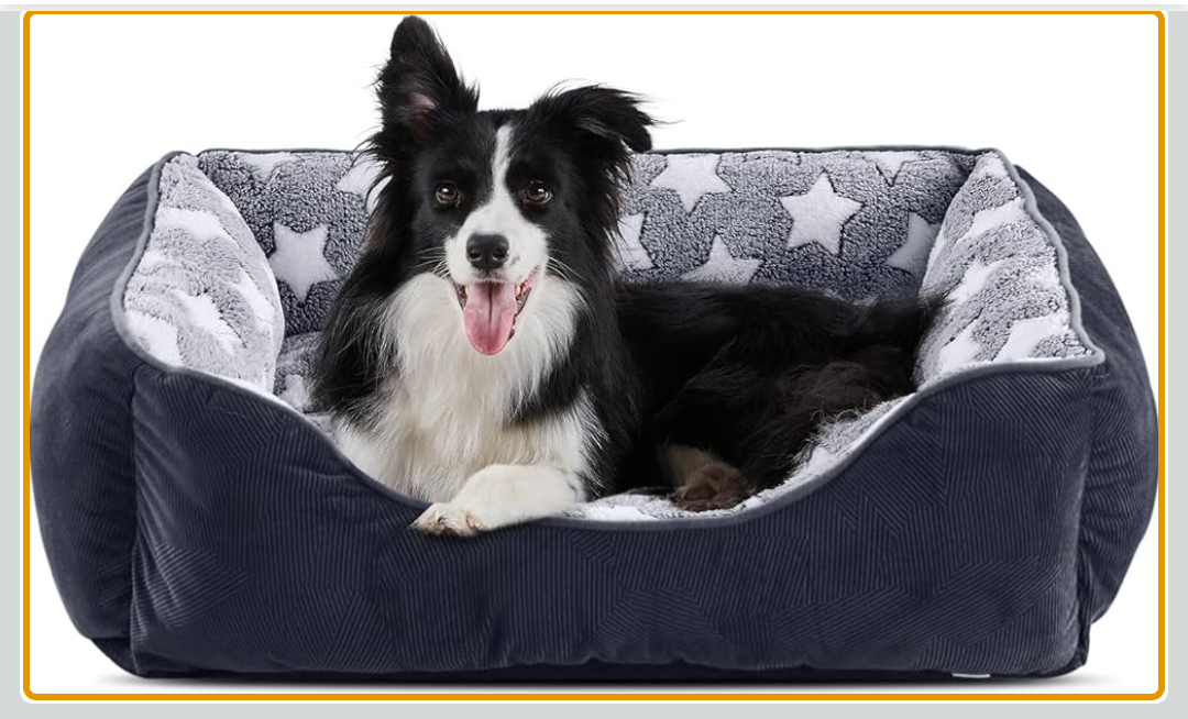 Dog Beds Small Plus Size, Small Dog Bed Washable, Orthopedic Pet Sofa Bed, Pet Cuddler Anti-Slip Bottom, Soft Calming Sleeping Warming Puppy Bed (S Plus (25"x 21"x 8"), Grey)