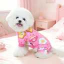 XPUDAC 4 Pack Dog Pajamas, Soft Cute Puppy Clothes, Comfy Dog Pjs Onesie Lightweight Pet Outfit for Small Medium Dogs Girl Boy, S