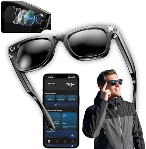 nexlenz Smart Glasses with Camera, 8MP POV Recording Sunglasses for Travel, Cycling & Outdoor Use, AI Object Recognition, Voice Translation, Bluetooth Audio, Built-in Storage, IP67, Photochromic Lens