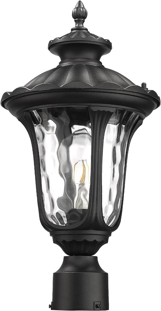 Outdoor Post Lights Fixtures Lamp Post Light Fixture, Pole Lantern Lighting Fixture, Waterproof and Anti-Rust Aluminum Pillar Outside Lighting for Walkway, Patio, Porch, 18'' Medium