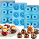 Palksky Mini Fluted Tube Pan Silicone 6-Cavity(3PCS), Multi-Cavity small Cake Baking Pan, mini moldes para chocoflan