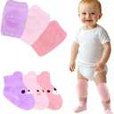 Simply Kids Anti-Slip Baby Knee Pads and Socks Set for Crawling and Walking (6 Pairs, 6-18 Months) Infant Toddler Boy Girl