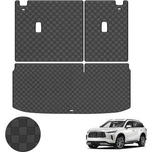 Cargo Liner & Backrest Mat Compatible with 2022-2025 Infiniti QX60 - All Weather Protection PU Leather Trunk Mat Back Seat Cover Protector - Leather Cargo Mats and Backrest Mat, Infiniti QX60 Cargo Backrest Mat-A