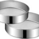 2 Pack Flour Sifter,Stainless Steel Fine Mesh Strainers Flour Sieve,8 Inch 60 Mesh and 10 Inch 40 Mesh for Baking Cake Bread (8"/60 mesh and 10"/40 mesh)