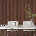 VEELIKE Walnut Wooden Slat Wallpaper Peel and Stick Waterproof Dark Wood Contact Paper for Walls 15.7''x118'' Self Adhesive Removable Faux Wood Slats Wall Panel Wallpaper for Bedroom Accent Wall Dcor
