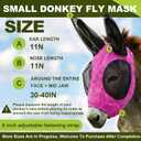 Mini Donkey Fly Mask with Ears Protection, Stretchy Mule Mask with Big Mesh Eye Covers, Soft on Skin, Comfortable Breathable Protection from Insects and Bugs