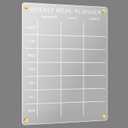 Acrylic Weekly Meal Planner  Clear Magnetic Dry Erase Menu Board for Fridge, Refrigerator Calendar & Grocery List Board