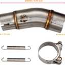 Motorcycle Muffler Mid Pipe, Muffler Adapter Connect Pipe Compatible with Kawasaki Ninja 400 Z400 2018 2019 2020 2021 2022 2023 Ninja 500 2024