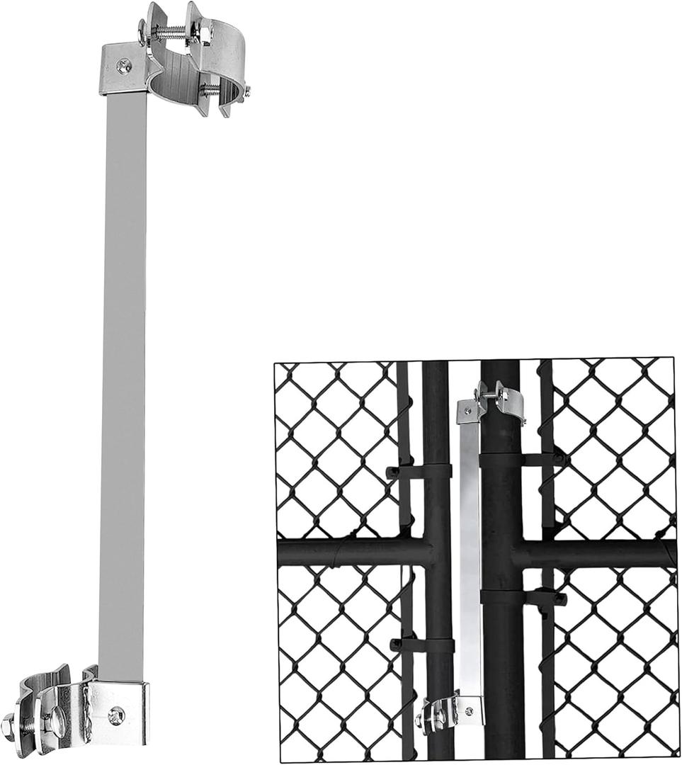 Automatic Gate Closer with Heavy Duty Steel Bar, Self Closing Gate Hinges Ideal for Metal Gate in The Outdoors Like in The Backyard, for Dog Fence, Pool gate (Sliver)