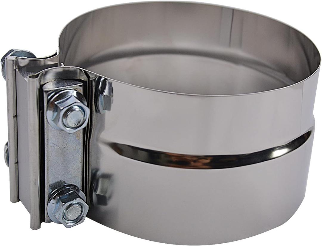 5 inch Exhaust Clamp Stainless Steel for 5" Inner Diameter to 5" Outer Diameter Exhaust Pipe Turbo Downpipe Muffler and Exhaust System Repair - 1 Piece