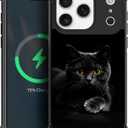 for iPhone 17 Pro Magnetic Case, Compatible with Magsafe Pattern Cover Black Cat