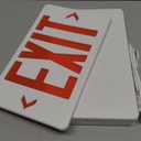 TANLUX Red Corded Exit Sign with 1.0 Meter Plug in Cord, Plug in Exit Sign with Battery Backup Lights for Business, Commerical Emergency Lighting Combo, UL Listed, AC 120/277V, Double Face