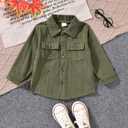 HINTINA Toddler Little Boy Corduroy Button Down Jacket T-shirt Cargo Pant 3 Pieces Outfits Set (M)