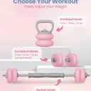 kisnbld Adjustable Dumbbell Set, 13/18/22/35LBS SoftShell Weight Set with Connector 4-IN-1 Dumbbell Set Used as to Barbell & Kettlebell for Home Gym, Fitness Exercise for Men Women Beginners