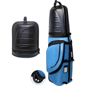 Golf Travel Bags for Airlines with Wheels ABS Hard Case Top Golf Travel Case Blue Waterproof Padded Heavy Duty Oxford Oversize Golf Club Bags Lightweight Hard Shell Top Golf Travel Covers