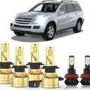 Compatible For Mercedes Benz GL450 2007-2012 LED Light Bulbs,H7 High H7 Low + H8 Fog Lights, 500% Brightness, 6000K H7 H11 Bulbs Combo,11000LM,Plug and Play,6-Pack